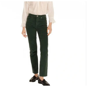 J. Crew Dark Green Ankle-Length Corduroy Pants